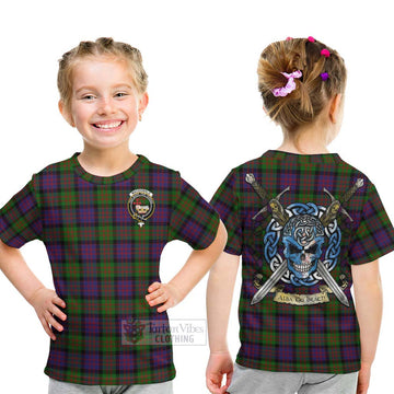 MacDonald (McDonald) Tartan Kid T-Shirt with Family Crest Celtic Skull Style - Tartan Vibes Clothing