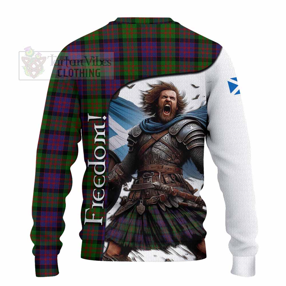 Tartan Vibes Clothing MacDonald (McDonald) Crest Tartan Knitted Sweater Inspired by the Freedom of Scottish Warrior