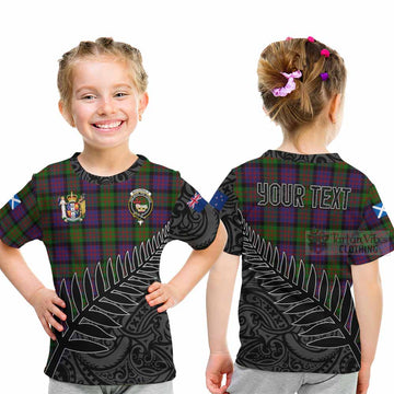 MacDonald (McDonald) Crest Tartan Kid T-Shirt with New Zealand Silver Fern Half Style