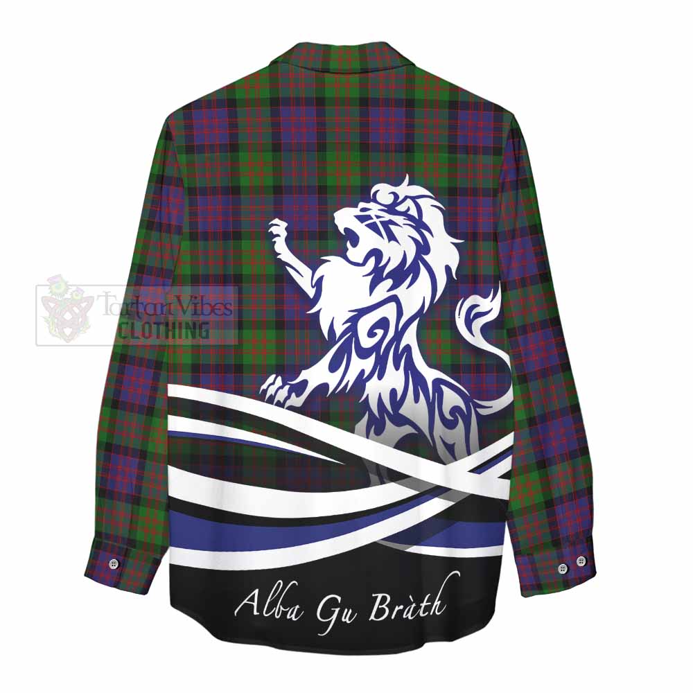 Tartan Vibes Clothing MacDonald (McDonald) Tartan Women's Casual Shirt with Alba Gu Brath Regal Lion Emblem