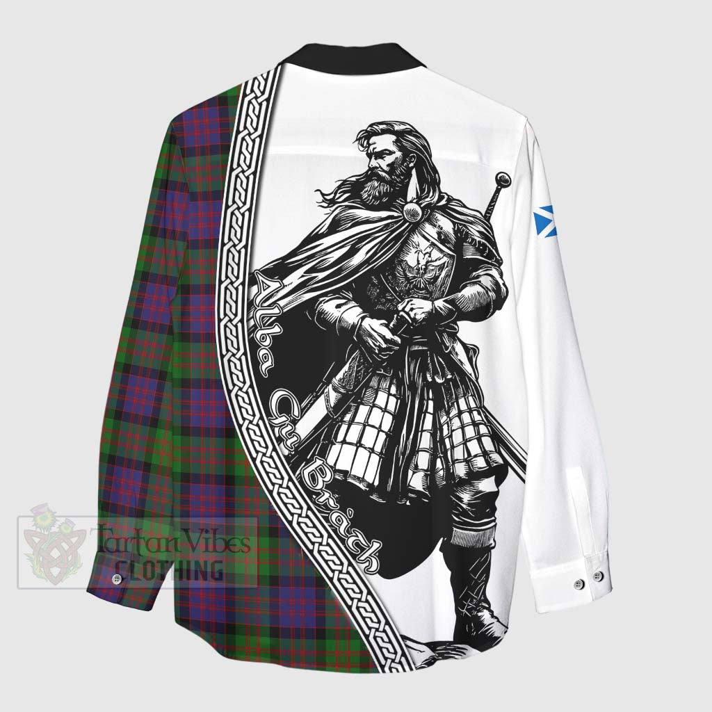 Tartan Vibes Clothing MacDonald (McDonald) Tartan Clan Crest Women's Casual Shirt with Highlander Warrior Celtic Style