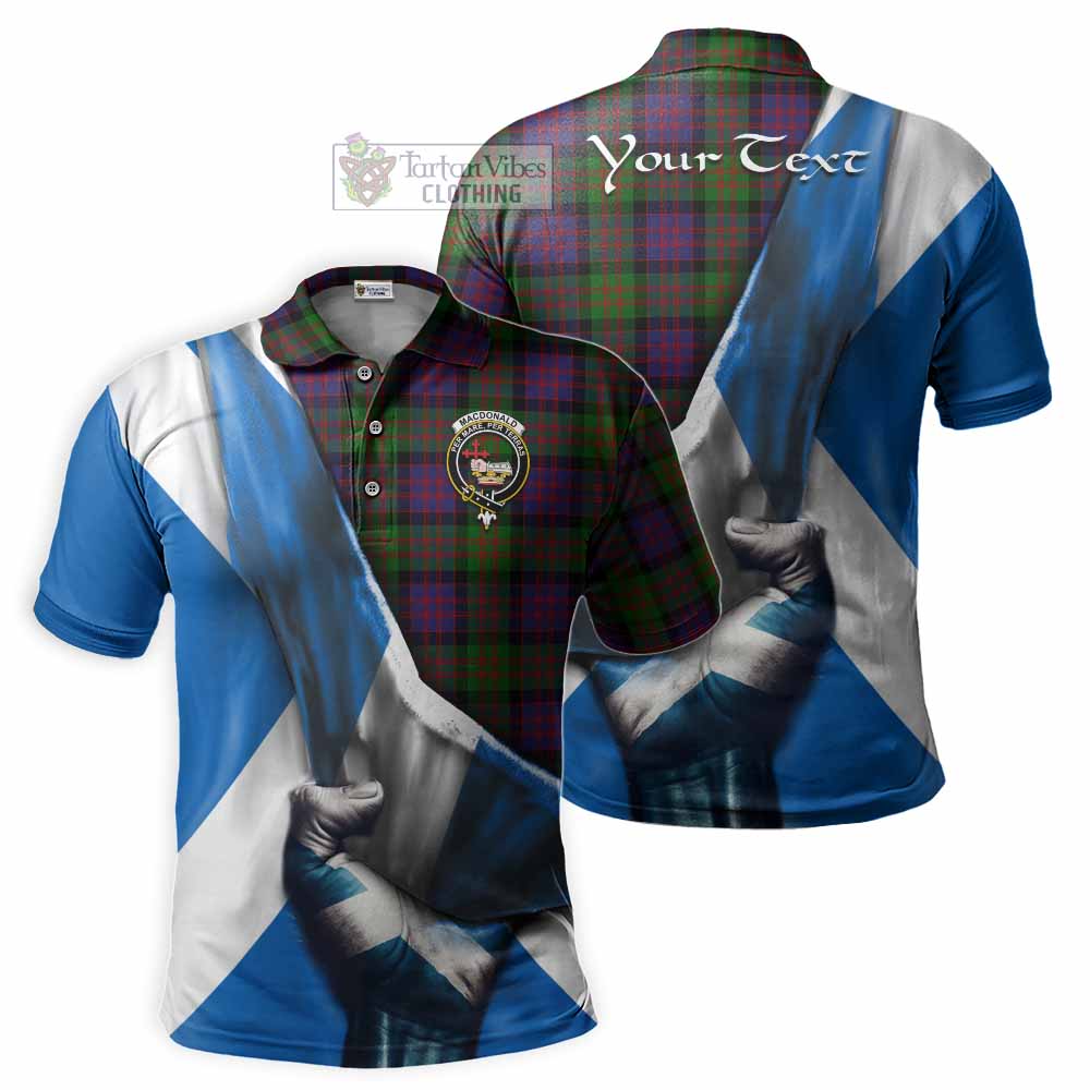 Tartan Vibes Clothing MacDonald (McDonald) Tartan Polo Shirt with Family Crest Scotland Patriotic Style