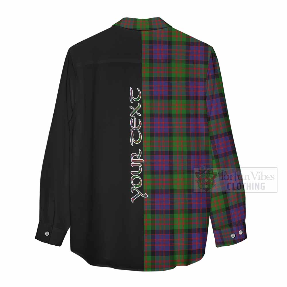 Tartan Vibes Clothing MacDonald (McDonald) Tartan Women's Casual Shirt with Family Crest and Half Of Me Style