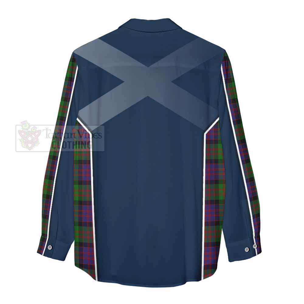 Tartan Vibes Clothing MacDonald (McDonald) Tartan Women's Casual Shirt with Family Crest and Lion Rampant Vibes Sport Style