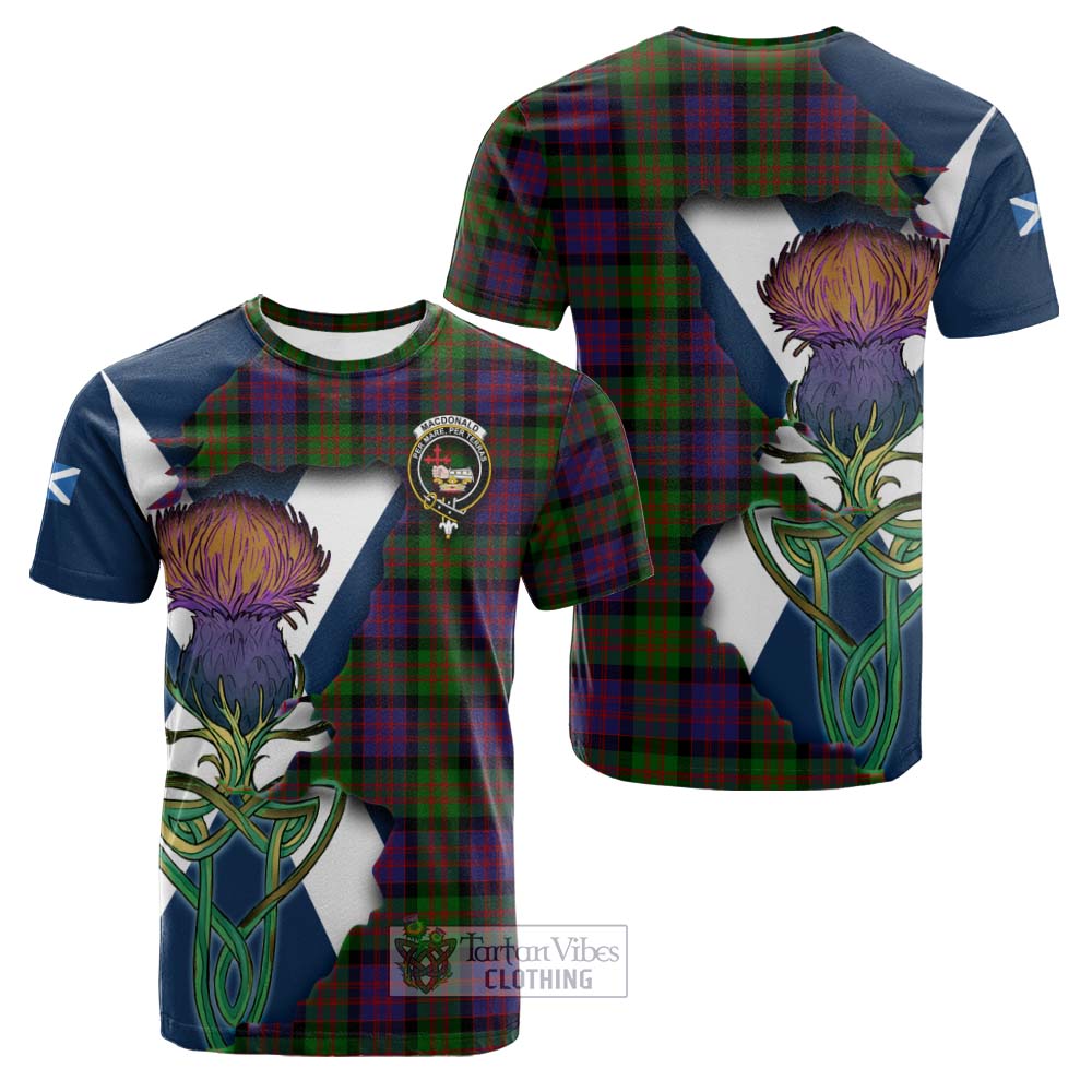 MacDonald (McDonald) Tartan Family Crest Cotton T-shirt Scottish Thistle Celtic Inspired - Tartan Vibes Clothing