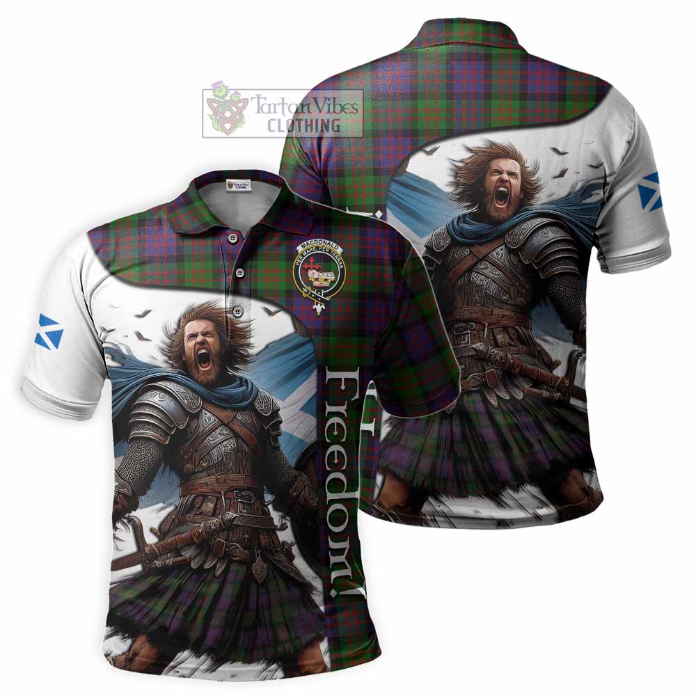 Tartan Vibes Clothing MacDonald (McDonald) Crest Tartan Polo Shirt Inspired by the Freedom of Scottish Warrior