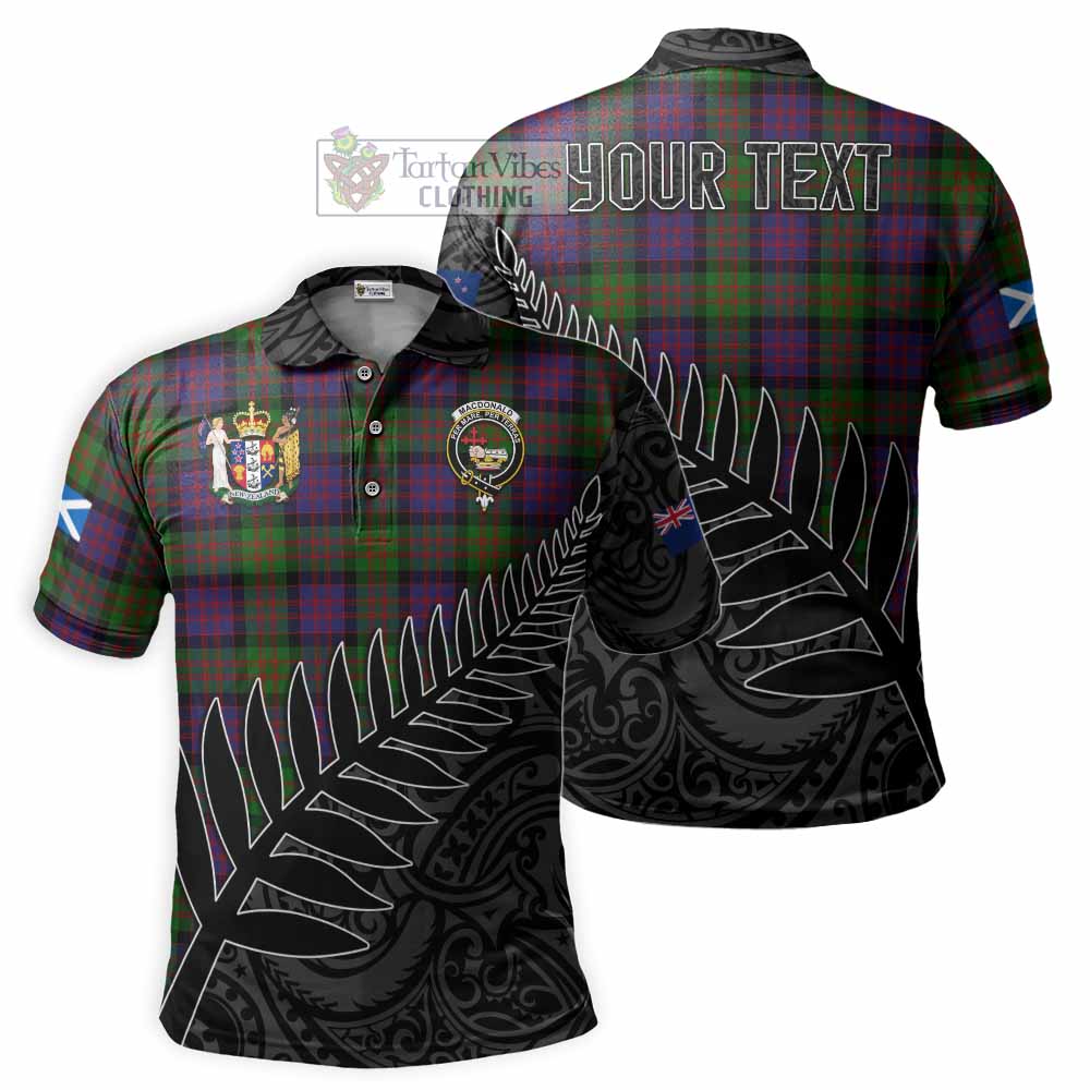 MacDonald (McDonald) Crest Tartan Polo Shirt with New Zealand Silver Fern Half Style