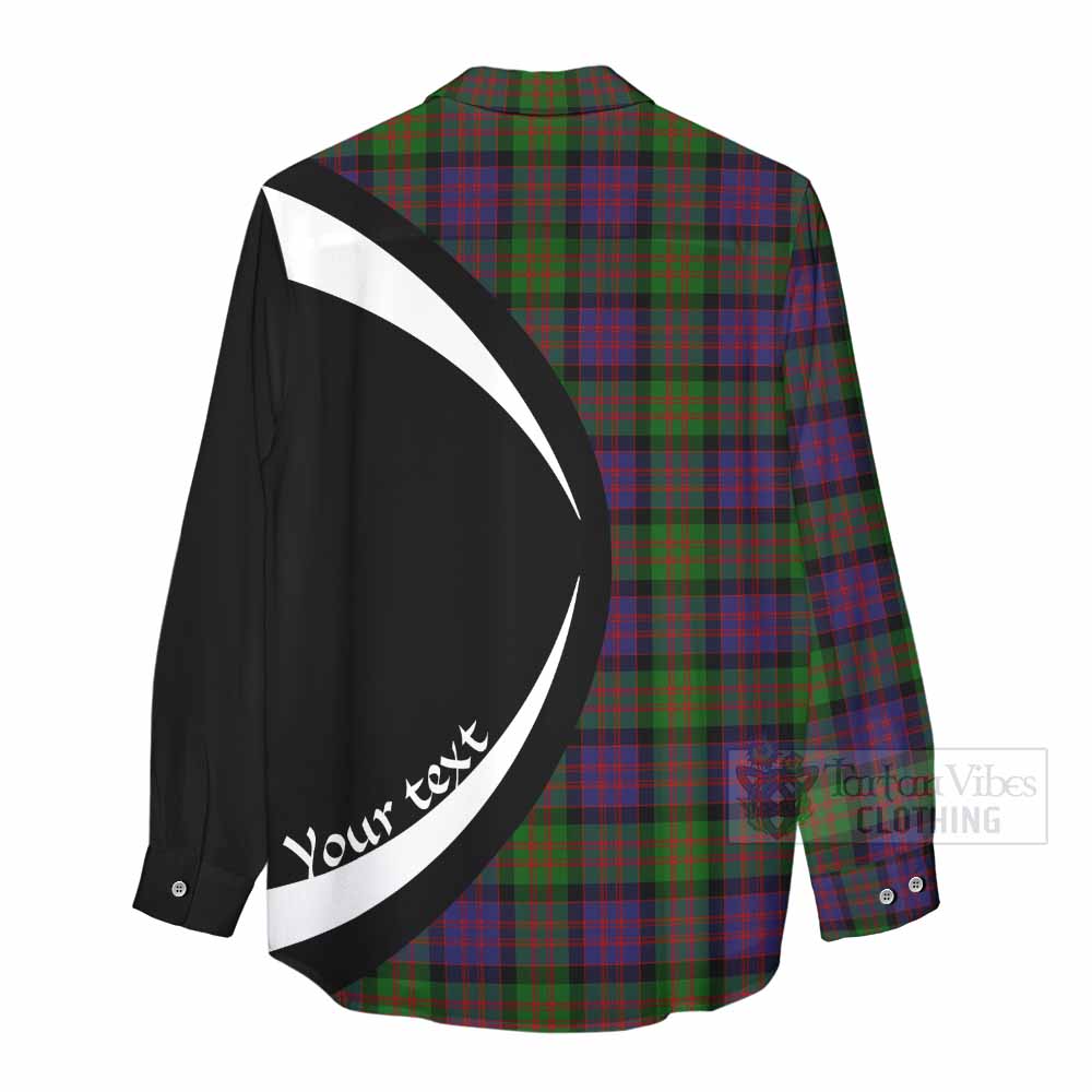 Tartan Vibes Clothing MacDonald (McDonald) Tartan Women's Casual Shirt with Family Crest Circle Style