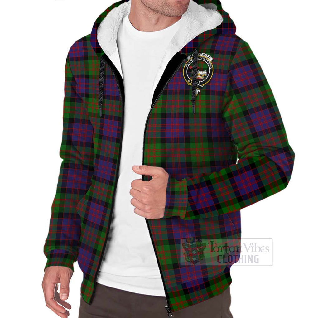 Tartan Vibes Clothing MacDonald (McDonald) Tartan Sherpa Hoodie with Family Crest Celtic Skull Style