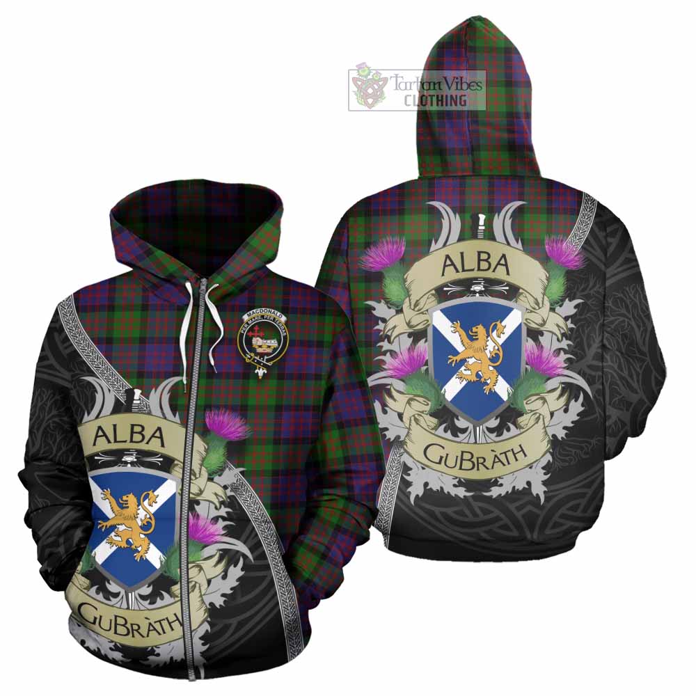 MacDonald (McDonald) Tartan Family Crest Hoodie Lion Rampant Royal Thistle Shield Celtic Inspired Zip Hoodie - Tartan Vibes Clothing