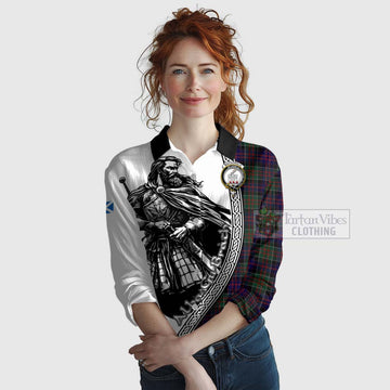 MacDonald (McDonald) of Clanranald Tartan Clan Crest Women's Casual Shirt with Highlander Warrior Celtic Style