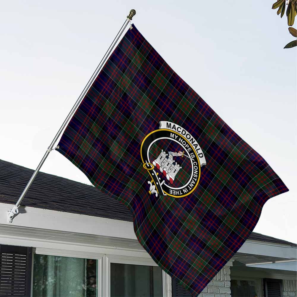 Tartan Vibes Clothing MacDonald (McDonald) of Clanranald Tartan House Flag with Family Crest