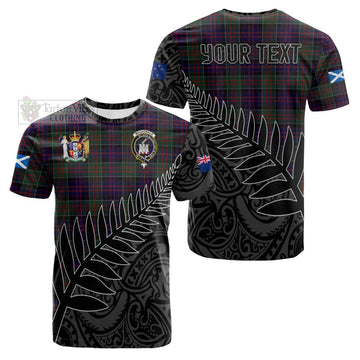 MacDonald (McDonald) of Clanranald Crest Tartan Cotton T-shirt with New Zealand Silver Fern Half Style