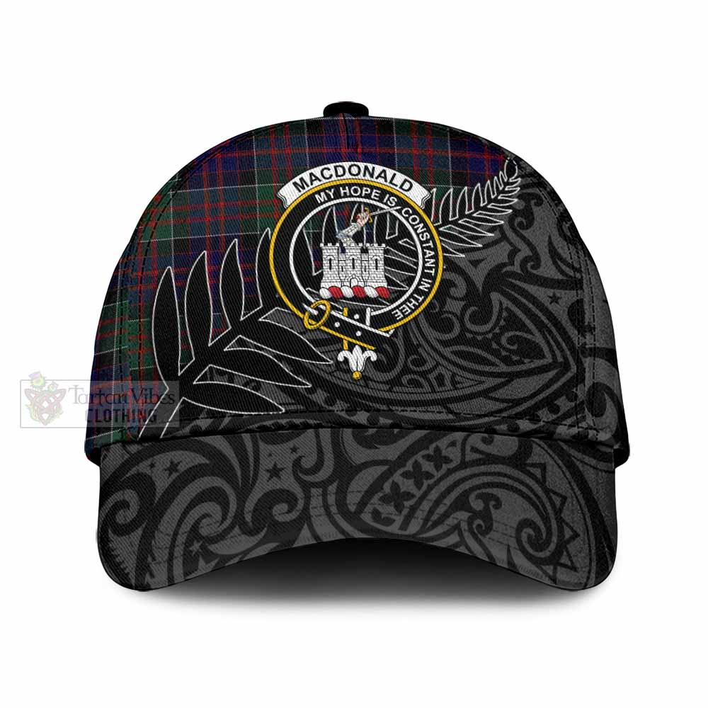 Tartan Vibes Clothing MacDonald (McDonald) of Clanranald Tartan Classic Cap with New Zealand Silver Fern Half Style