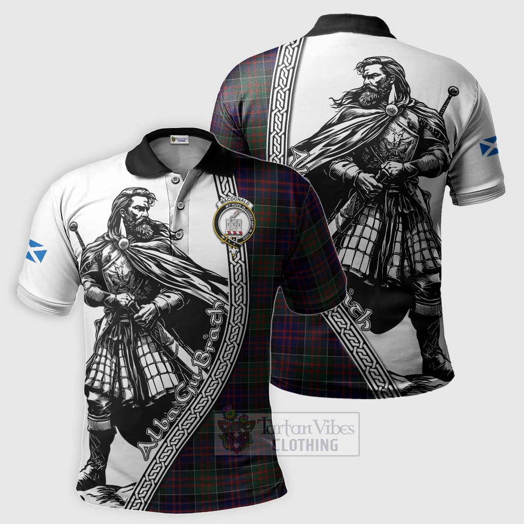 Tartan Vibes Clothing MacDonald (McDonald) of Clanranald Tartan Clan Crest Polo Shirt with Highlander Warrior Celtic Style