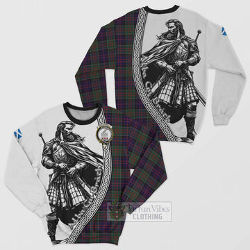 MacDonald (McDonald) of Clanranald Tartan Clan Crest Sweatshirt with Highlander Warrior Celtic Style