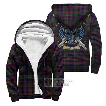 MacDonald (McDonald) of Clanranald Tartan Sherpa Hoodie with Family Crest Celtic Skull Style