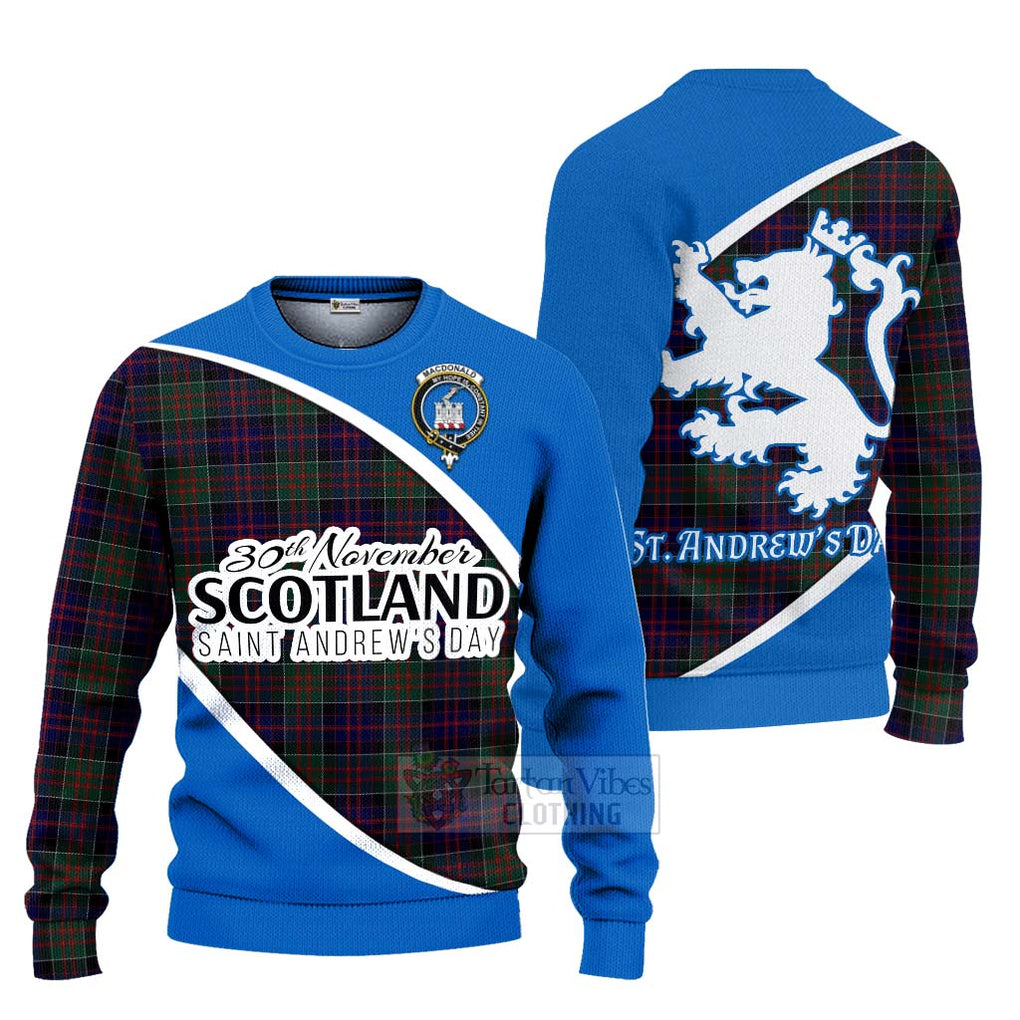 Tartan Vibes Clothing MacDonald (McDonald) of Clanranald Family Crest Tartan Knitted Sweater Celebrate Saint Andrew's Day in Style