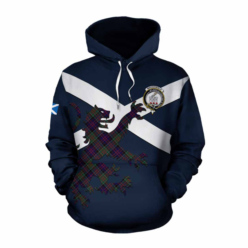 Tartan Vibes Clothing MacDonald (McDonald) of Clanranald Tartan Lion Rampant Cotton Hoodie Proudly Display Your Heritage with Alba Gu Brath and Clan Name