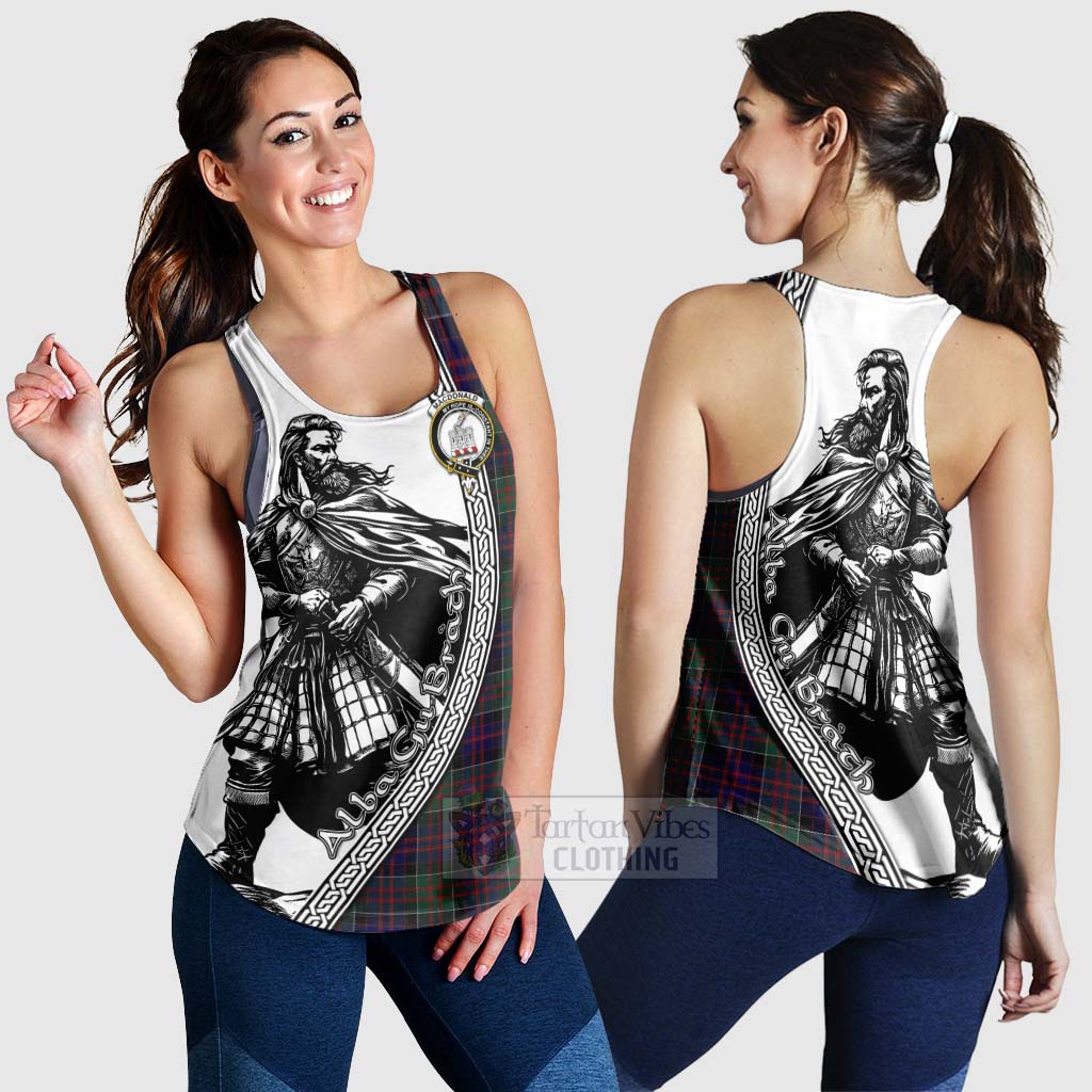 Tartan Vibes Clothing MacDonald (McDonald) of Clanranald Tartan Clan Crest Women's Racerback Tanks with Highlander Warrior Celtic Style