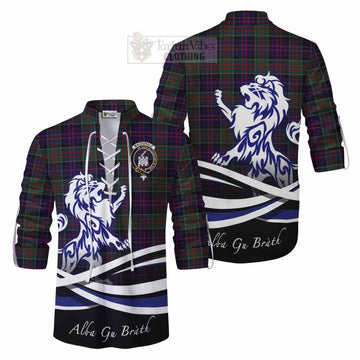 MacDonald (McDonald) of Clanranald Tartan Ghillie Kilt Shirt with Alba Gu Brath Regal Lion Emblem