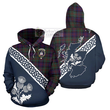 MacDonald (McDonald) of Clanranald Tartan Hoodie Featuring Thistle and Scotland Map