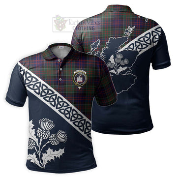 MacDonald (McDonald) of Clanranald Tartan Polo Shirt Featuring Thistle and Scotland Map