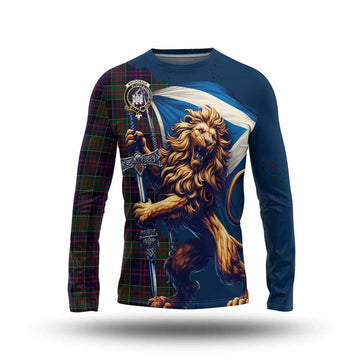 MacDonald (McDonald) of Clanranald Tartan Family Crest Long Sleeve T-Shirt with Scottish Majestic Lion