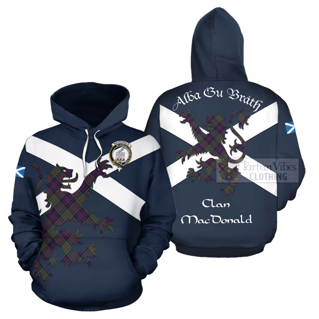 Tartan Vibes Clothing MacDonald (McDonald) of Clanranald Tartan Lion Rampant Hoodie – Proudly Display Your Heritage with Alba Gu Brath and Clan Name