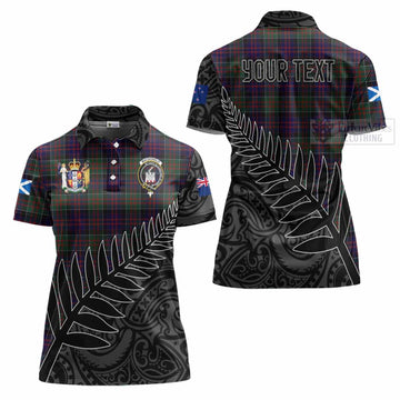 MacDonald (McDonald) of Clanranald Crest Tartan Women's Polo Shirt with New Zealand Silver Fern Half Style