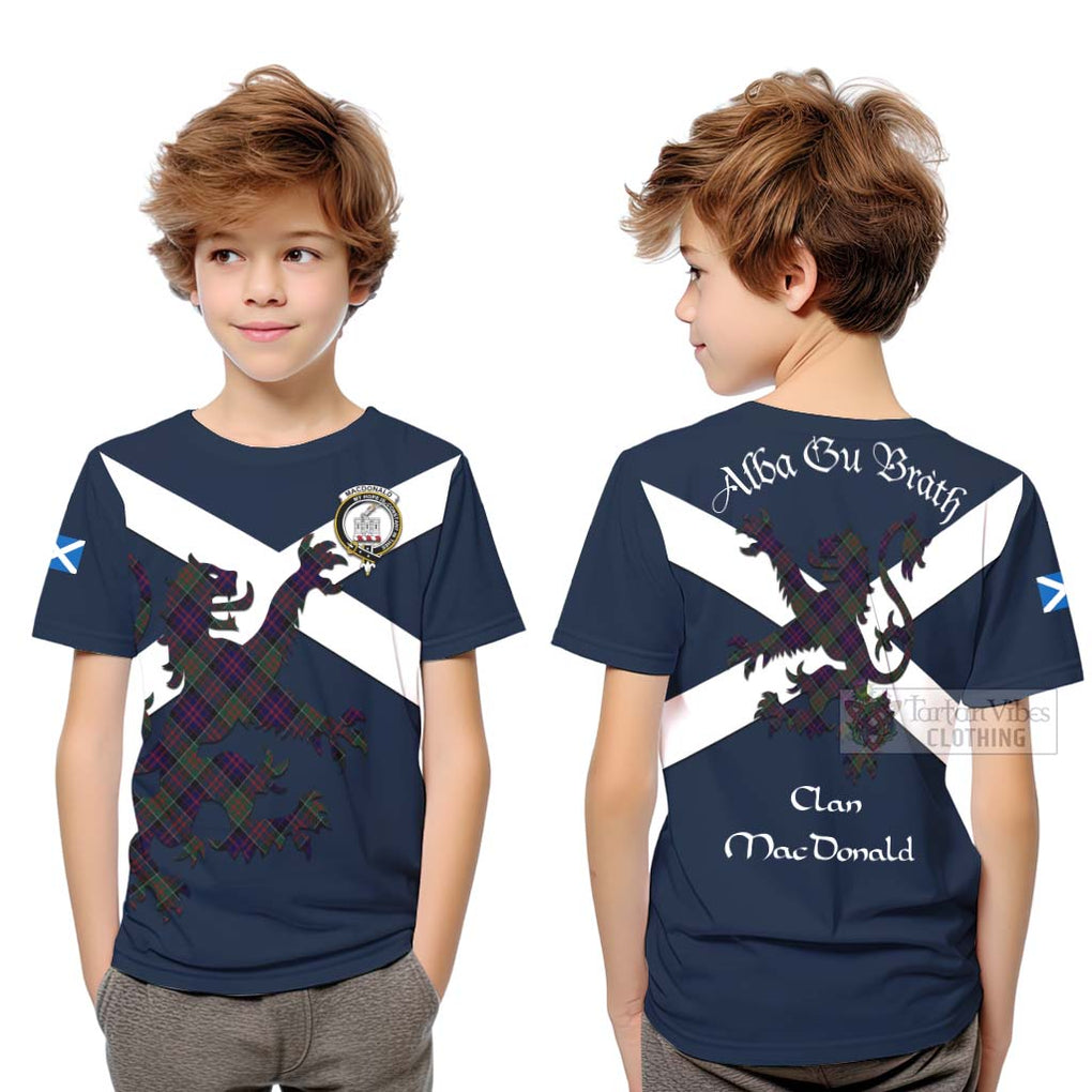 Tartan Vibes Clothing MacDonald (McDonald) of Clanranald Tartan Lion Rampant Kid T-Shirt – Proudly Display Your Heritage with Alba Gu Brath and Clan Name