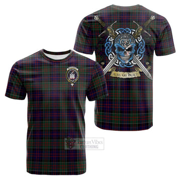 MacDonald (McDonald) of Clanranald Tartan Cotton T-shirt with Family Crest Celtic Skull Style