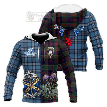 MacDonald (McDonald) of Clanranald Tartan Knitted Hoodie Happy St. Andrew's Day Half Tartan Style