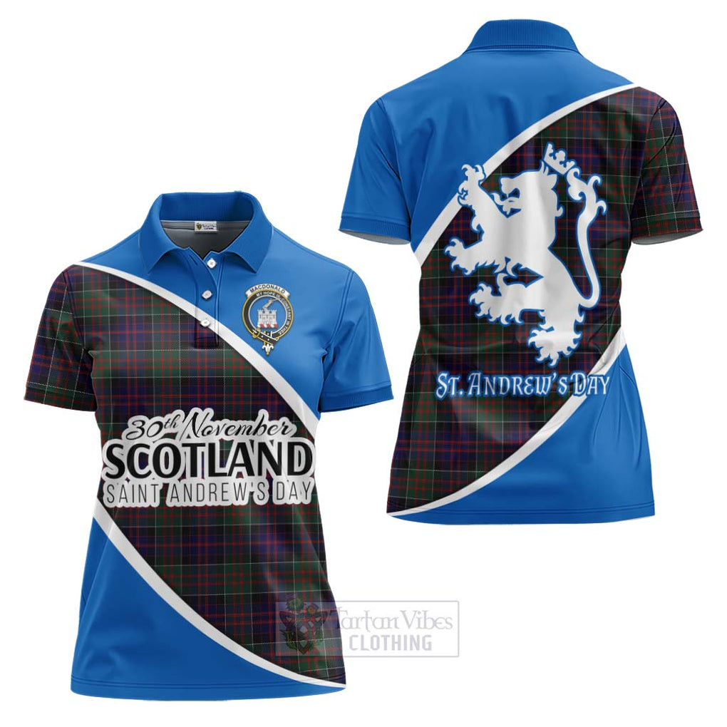 Tartan Vibes Clothing MacDonald (McDonald) of Clanranald Family Crest Tartan Women's Polo Shirt Celebrate Saint Andrew's Day in Style