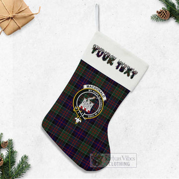 MacDonald (McDonald) of Clanranald Tartan Family Crest Christmas Stocking with Personalized Text