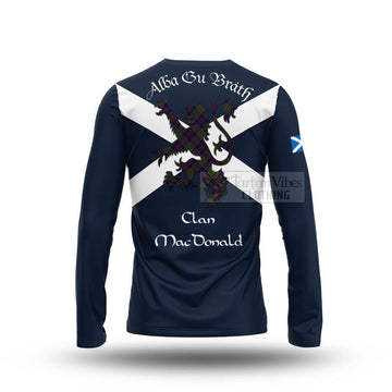 MacDonald (McDonald) of Clanranald Tartan Lion Rampant Long Sleeve T-Shirt  Proudly Display Your Heritage with Alba Gu Brath and Clan Name