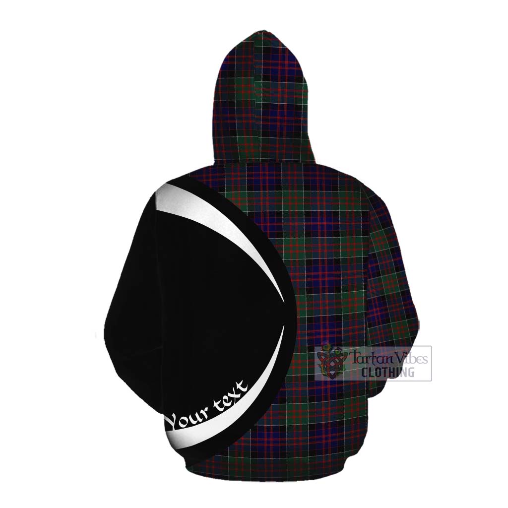 Tartan Vibes Clothing MacDonald (McDonald) of Clanranald Tartan Cotton Hoodie with Family Crest Circle Style