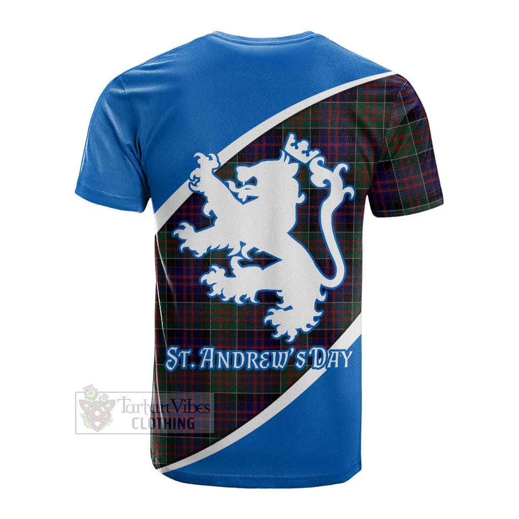 Tartan Vibes Clothing MacDonald (McDonald) of Clanranald Family Crest Tartan Cotton T-shirt Celebrate Saint Andrew's Day in Style