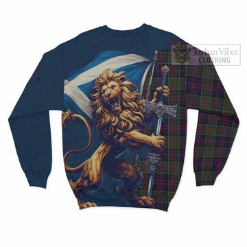 MacDonald (McDonald) of Clanranald Tartan Family Crest Sweatshirt with Scottish Majestic Lion