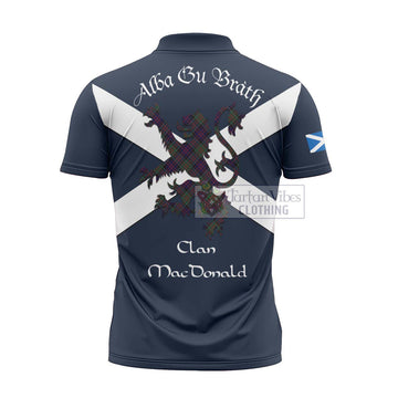 MacDonald (McDonald) of Clanranald Tartan Lion Rampant Zipper Polo Shirt Proudly Display Your Heritage with Alba Gu Brath and Clan Name