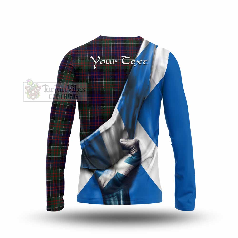 Tartan Vibes Clothing MacDonald (McDonald) of Clanranald Tartan Long Sleeve T-Shirt with Family Crest Scotland Patriotic Style