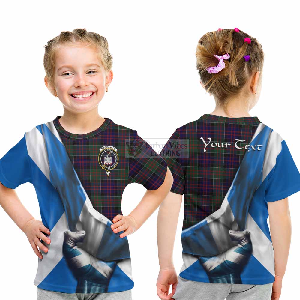 Tartan Vibes Clothing MacDonald (McDonald) of Clanranald Tartan Kid T-Shirt with Family Crest Scotland Patriotic Style