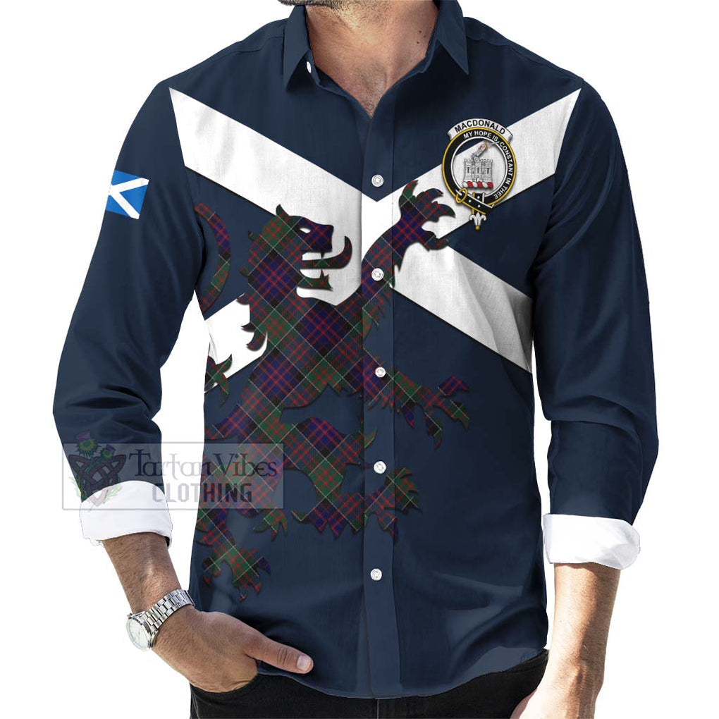 Tartan Vibes Clothing MacDonald (McDonald) of Clanranald Tartan Lion Rampant Long Sleeve Button Shirt – Proudly Display Your Heritage with Alba Gu Brath and Clan Name