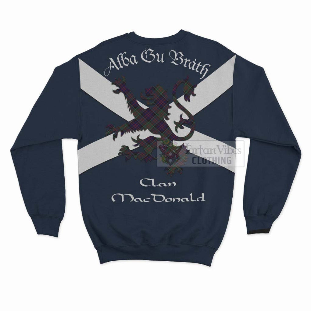 Tartan Vibes Clothing MacDonald (McDonald) of Clanranald Tartan Lion Rampant Sweatshirt – Proudly Display Your Heritage with Alba Gu Brath and Clan Name