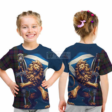 MacDonald (McDonald) of Clanranald Tartan Family Crest Kid T-Shirt with Scottish Majestic Lion