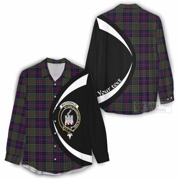 MacDonald (McDonald) of Clanranald Tartan Women's Casual Shirt with Family Crest Circle Style