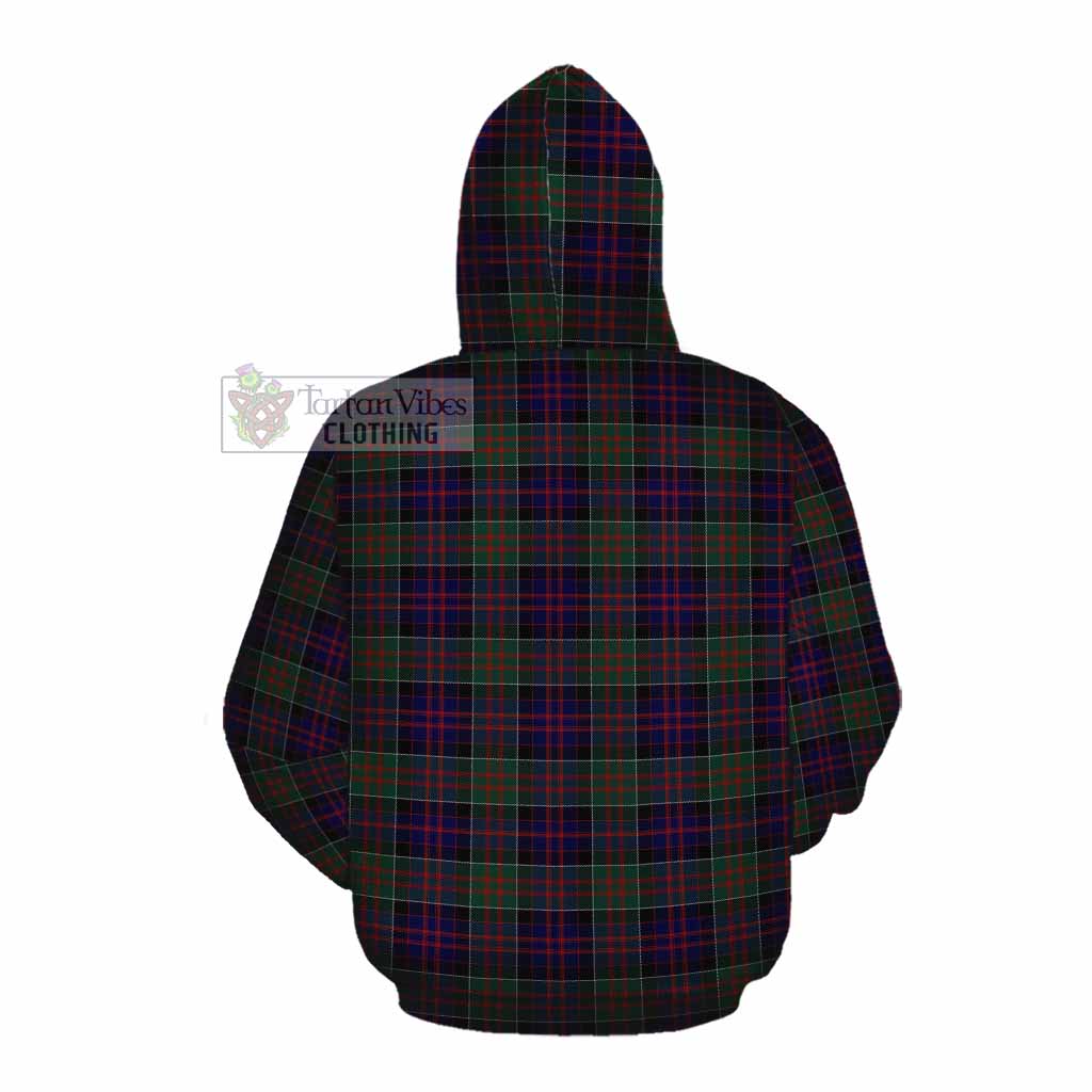 Tartan Vibes Clothing MacDonald (McDonald) of Clanranald Tartan Cotton Hoodie with Family Crest DNA In Me Style