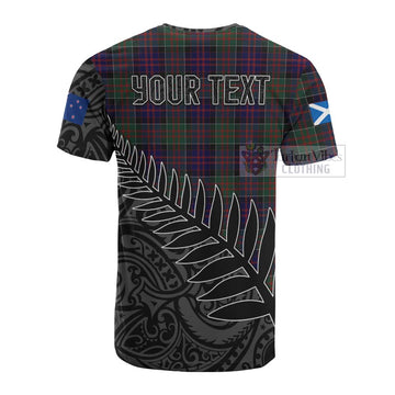 MacDonald (McDonald) of Clanranald Crest Tartan Cotton T-shirt with New Zealand Silver Fern Half Style