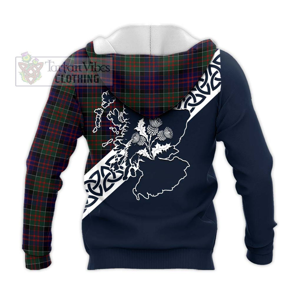 Tartan Vibes Clothing MacDonald (McDonald) of Clanranald Tartan Knitted Hoodie Featuring Thistle and Scotland Map