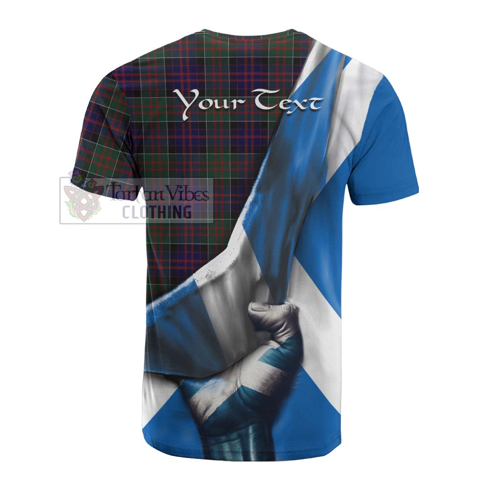 Tartan Vibes Clothing MacDonald (McDonald) of Clanranald Tartan Cotton T-shirt with Family Crest Scotland Patriotic Style